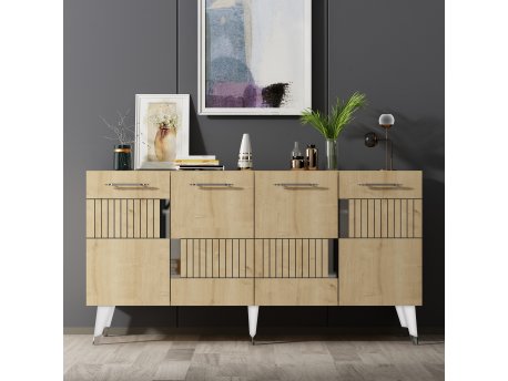 HANAH HOME Komoda Moda Sapphire Oak Silver