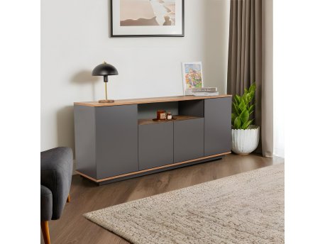 HANAH HOME Komoda Arista Anthracite Atlantic Pine