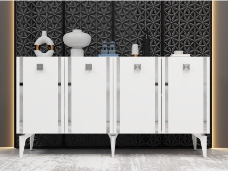 HANAH HOME Komoda Doruk White Silveer