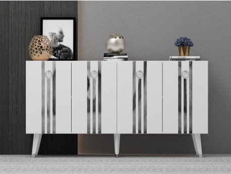 HANAH HOME Komoda Isil White Silver