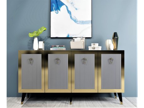 HANAH HOME Komoda Bare Anthracite Gold