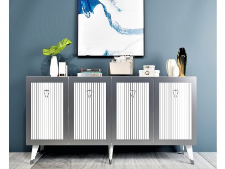 HANAH HOME Komoda Bare White Silver