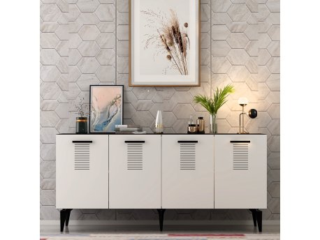 HANAH HOME Komoda Asimo Anthracite White