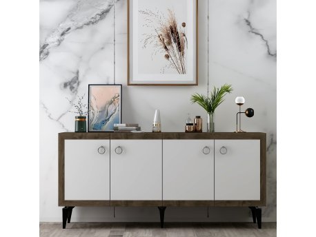 HANAH HOME Komoda Selen Walnut White