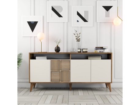 HANAH HOME Komoda Milan 160 Walnut Cream