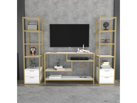 HANAH HOME TV polica Robbins - Gold White