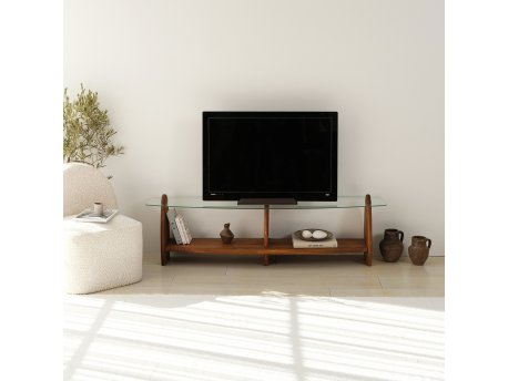 HANAH HOME TV polica Surf Chesnut Transparent