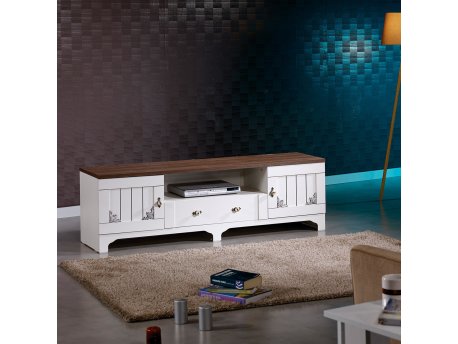 HANAH HOME TV polica Gazel White Brown