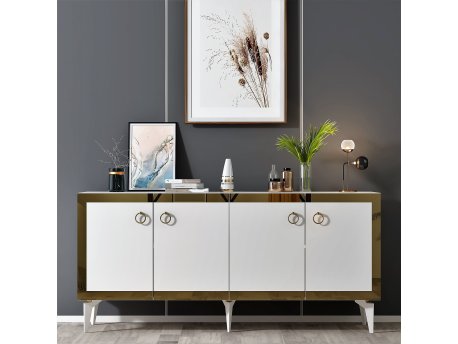 HANAH HOME Komoda Ponny White Gold