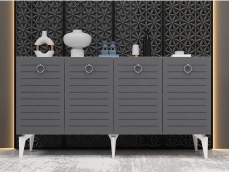 HANAH HOME Komoda Arona White Anhtracite