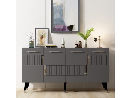 HANAH HOME Komoda Moda Anthracite Silver
