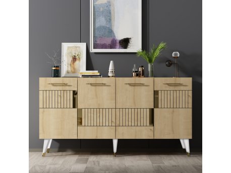 HANAH HOME Komoda Moda Sapphire Oak Gold