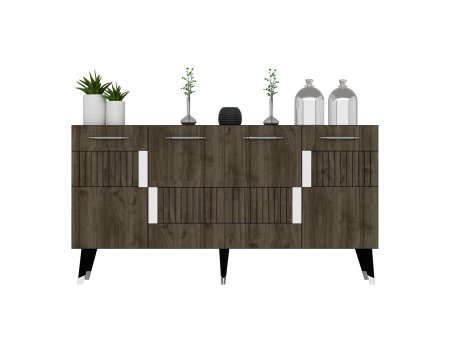 HANAH HOME Komoda Moda Walnut Silver