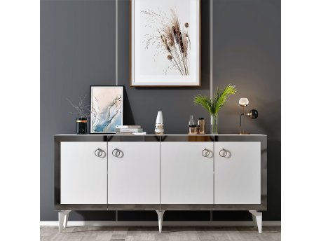 HANAH HOME Komoda Ponny White Silver
