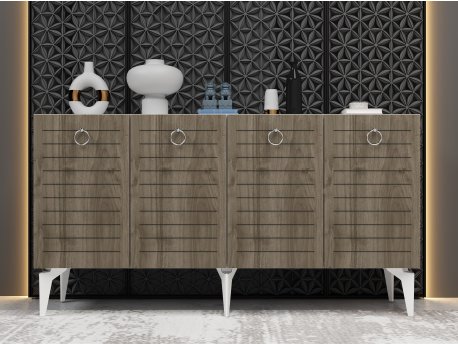 HANAH HOME Komoda Arona White Walnıut