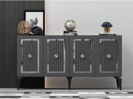 HANAH HOME Komoda Nora Anthracite Silver