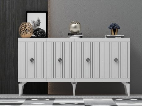HANAH HOME Komoda Midas White Silver