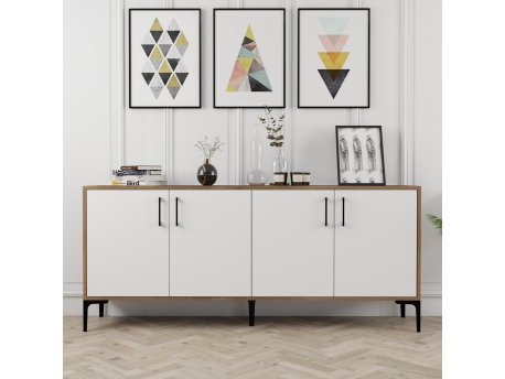 HANAH HOME Komoda Kiev Walnut White