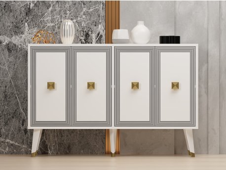 HANAH HOME Komoda Ansel White Gold