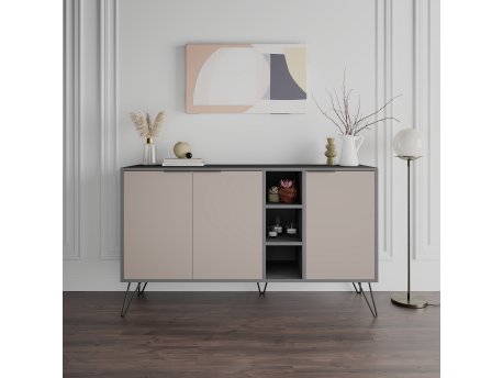 HANAH HOME Komoda Clara Console Anthracite Light Mocha