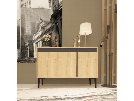 HANAH HOME Komoda Asude Sapphire Oak Anthracite