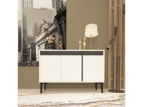 HANAH HOME Komoda Asude White Anthracite
