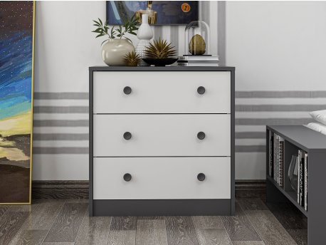 HANAH HOME Komoda Life White Anthracite