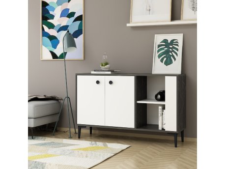 HANAH HOME Komoda Sahra Black Marble White