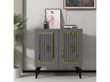 HANAH HOME Komoda Capri Anthracite Gold
