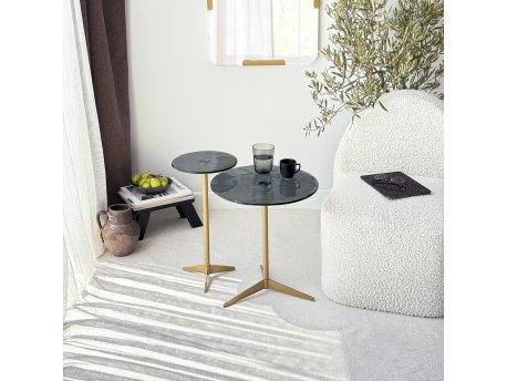 HANAH HOME Solis Gold Fume Set bočnih stolova