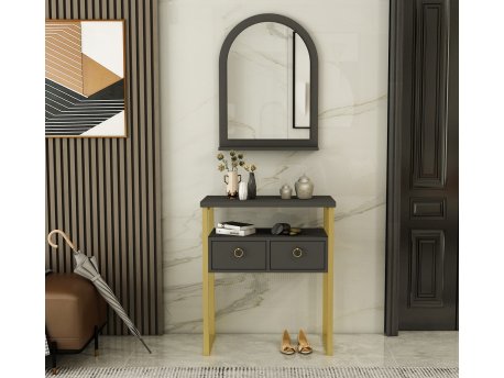 HANAH HOME Komoda Mipa Mirrored Anthracite