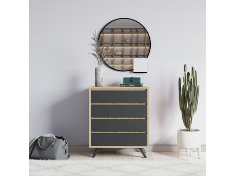 HANAH HOME Komoda Suvera Oak Anthracite