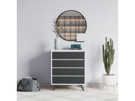 HANAH HOME Komoda Suvera White Anthracite