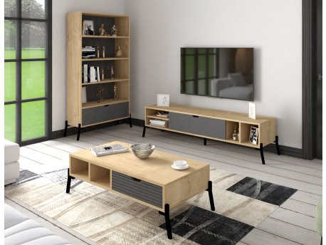 HANAH HOME Ponuse Sapphire Oak Anthracite