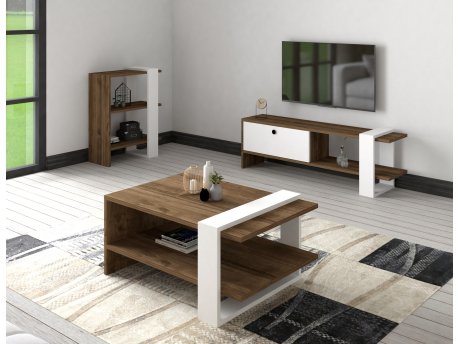 HANAH HOME Gaye Walnut White