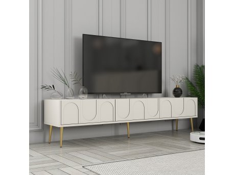 HANAH HOME TV polica Lyon 43 Cream Gold