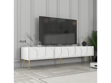 HANAH HOME TV polica Lyon 43 White Gold