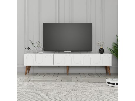 HANAH HOME TV polica Lyon 44 White Walnut