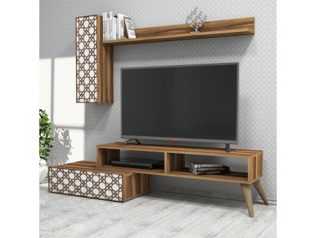 HANAH HOME TV polica Planet Walnut White