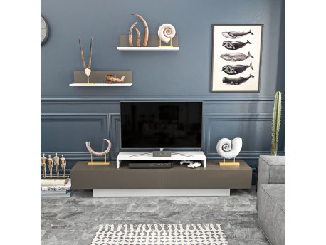 HANAH HOME TV polica Lusi White Brown