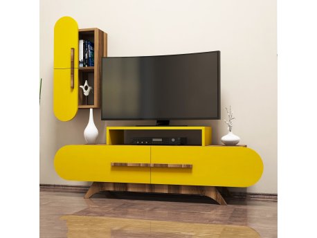 HANAH HOME TV polica Rose S Walnut Yellow