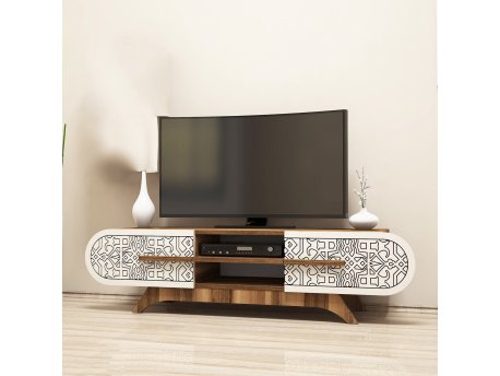 HANAH HOME TV polica Defne Walnut Cream