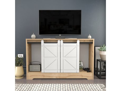 HANAH HOME TV polica Ahris Oak White