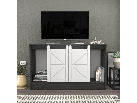 HANAH HOME TV polica Ahris Grey White