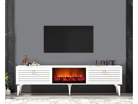 HANAH HOME TV polica Arona Fireplace White
