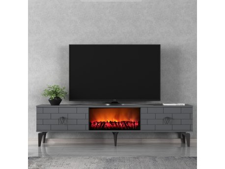 HANAH HOME TV polica Varna Fireplace Anthracite