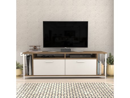 HANAH HOME TV polica Omar White Walnut