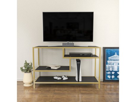 HANAH HOME TV polica Robbins - Gold Anthracite