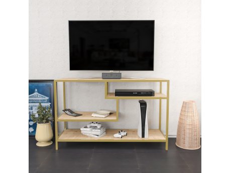 HANAH HOME TV polica Robbins - Gold Oak