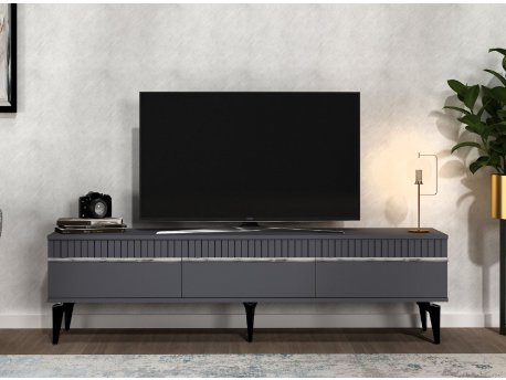 HANAH HOME TV polica Defne Anthracite Silver